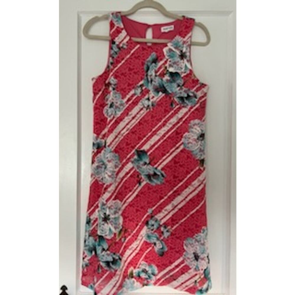Chloe+Rene Sleeveless Floral Lace Salmon Knee-Length Shift Dress Size Medium